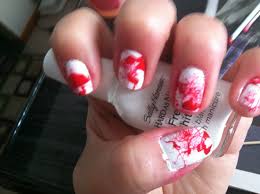 how to make blood splatter nail polish