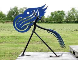 Vintage Raptor Sculpture Metal Bird
