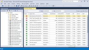 how to check sql server query history