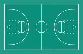basketball court floor with line for