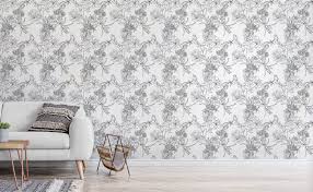 White Floral Pattern Wallpaper ...