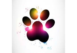 colorful paw print clip art of