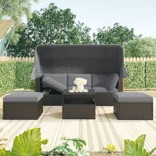 Retractable Canopy Patio Furniture Set