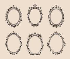 oval frame vector art icons and