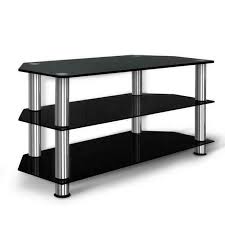 artiss 3 tiers tempered glass tv stand