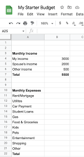how to make a budget with google sheets