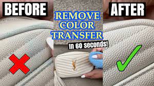 HOW TO REMOVE COLOR TRANSFER/DENIM STAINS FROM LEATHER BAGS *in 60 seconds*  | EASY TRICK - YouTube
