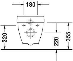 Toilet Starck 3 Wall Mounted 360x540