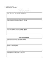 College Research Paper Outline Template net