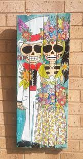 Skull Wall Art Upcycled Hand Painted