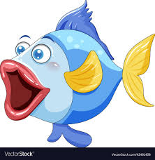 cartoon fish with big lips royalty free