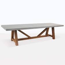 Raw Concrete Trestle Dining Table