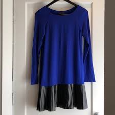 Nwt Hale Bob Royal Blue Leather Dress Size L Nwt