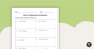 Order Of Operations Worksheet Teach