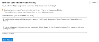 enforce accepting terms of service gitlab