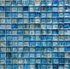 Clear Glass Mosaic Tile Stained Blue