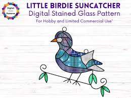 Bird Digital Stained Glass Pattern