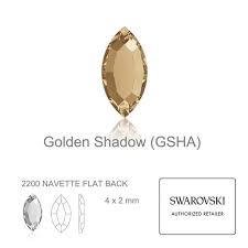 Swarovski Crystal Golden Shadow Gsha 2200 Navette Flat Back No Hotfix Rhinestones Flatback Crystal Garment Accessories