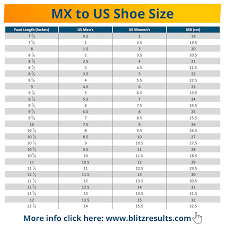mexican shoe size conversion charts