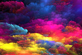 multicolored clouds graphic art