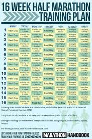 16 week half marathon training plan for