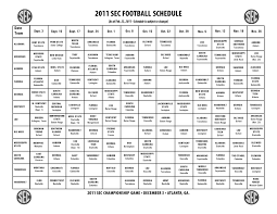 Complete Sec Football Schedule 2011 Released For Each Team
