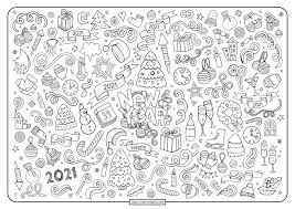 2021 coloring page from happy new year category. Free Printable New Year 2021 Doddle Coloring Page
