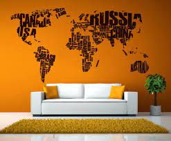 World Map Sticker Home Wall Decor Cutzz