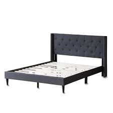 This opens in a new window. Brookside Bella Charcoal Queen Wingback Upholstered Bed Bsqqch03ub The Home Depot
