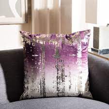 purple silver indoor decorative pillow