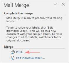 mail merge and print labels from excel