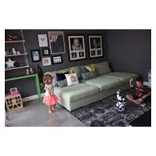 kids playroom with 3 ikea kivik chaise