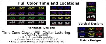 Digital Bar Time Zone Clocks Military