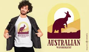 australian kangaroo t shirt design