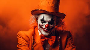 portrait of a evil creepy clown makeup