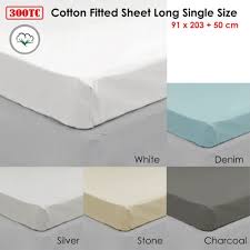 300tc Cotton Fitted Sheet Long Single