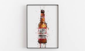 Beer Bottle Wall Art Print Amber 0415