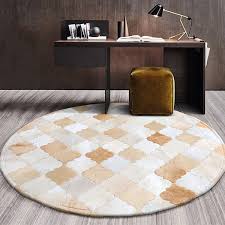 patchwork area rug pu leather round