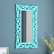 Modern Blue Wooden Wall Mirror Frame