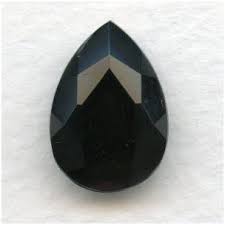 Jet Glass Pear Shape Glass Stone 18x13mm Vintagejewelrysupplies Com
