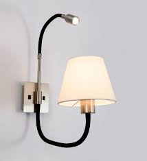 White Cotton Bedside Led Wall Lamp