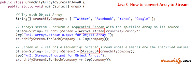 in java8 how to convert array to