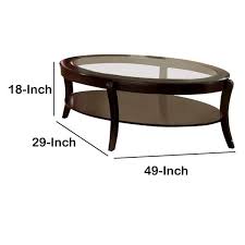 Espresso Large Oval Glass Coffee Table