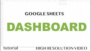 Google Sheets Dashboard Tutorial Part 1