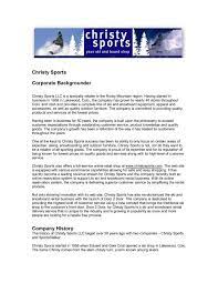 Company History Christy Sports Pressroom