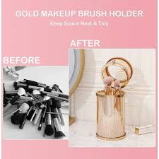 gold makeup brush holder makeup brush
