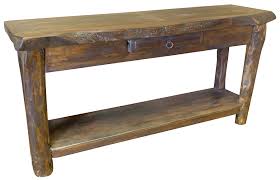 Rustic Wood Live Edge Sofa Table