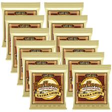 Details About 12 Pack Ernie Ball 2006 Earthwood 80 20 Bronze Extra Light Acoustic Guitar Strin