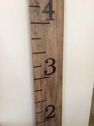 Diy Rustic Growth Chart Using Mixed Stain House Numbers