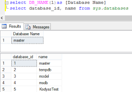 get cur database name in sql server